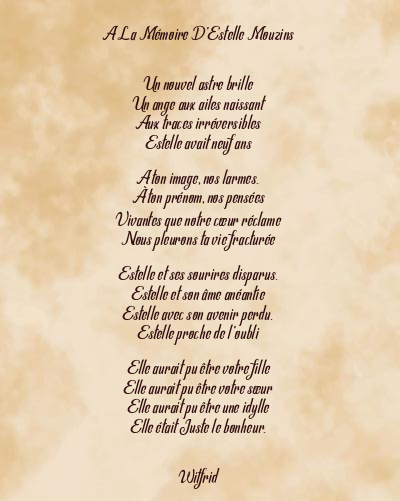 Le poème en image: A La Mémoire D’estelle Mouzins