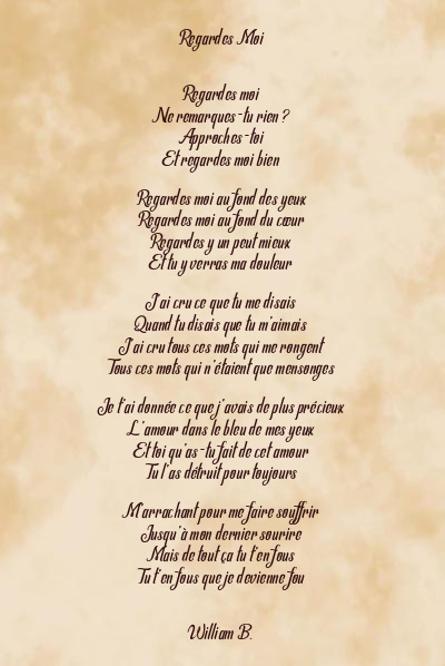 Le poème en image: Regardes Moi