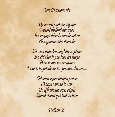 Le poème en image: Une Chansonnette