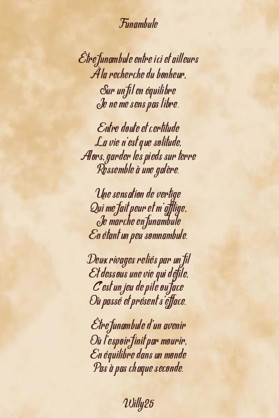 Le poème en image: Funambule