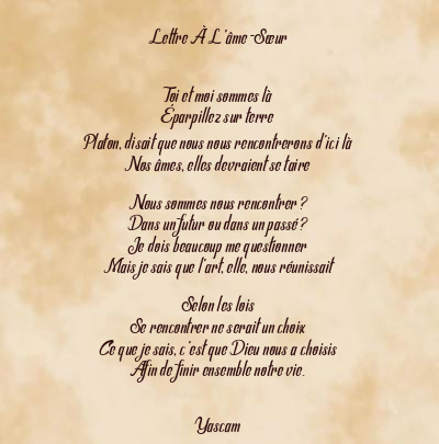 Le poème en image: Lettre À L’âme-Sœur