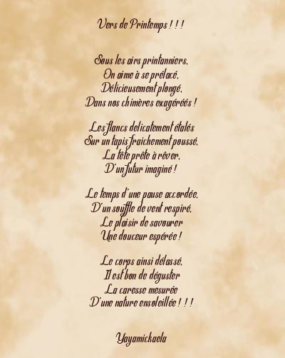 Le poème en image: Vers De Printemps ! ! !