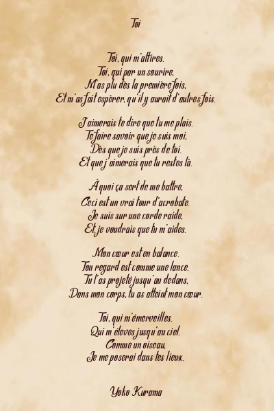 Le poème en image: Toi