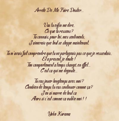 Le poème en image: Arrete De Me Faire Douter…