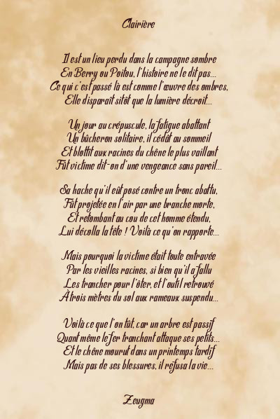 Le poème en image: Clairière