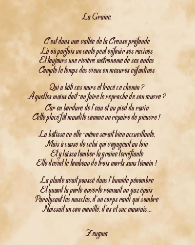 Le poème en image: La Graine,