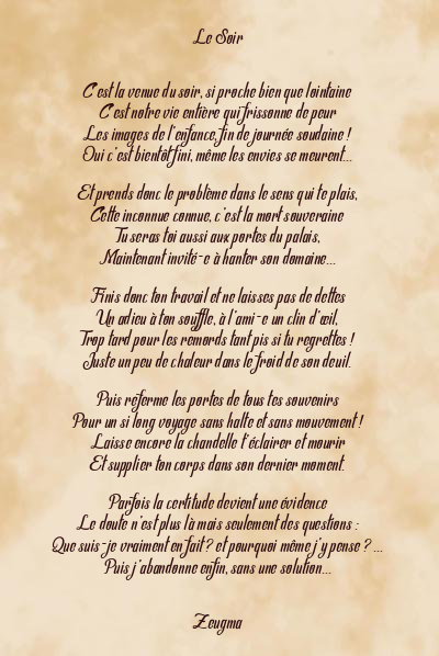 Le poème en image: Le Soir