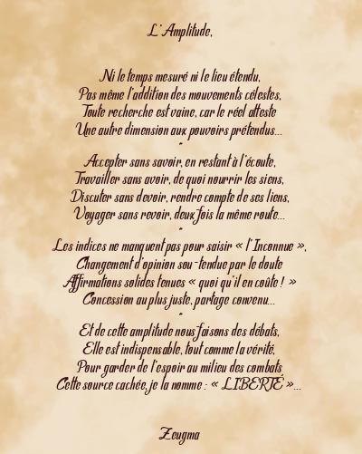 Le poème en image: L’amplitude,
