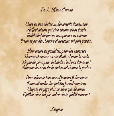 Le poème en image: De L’infâme Corona