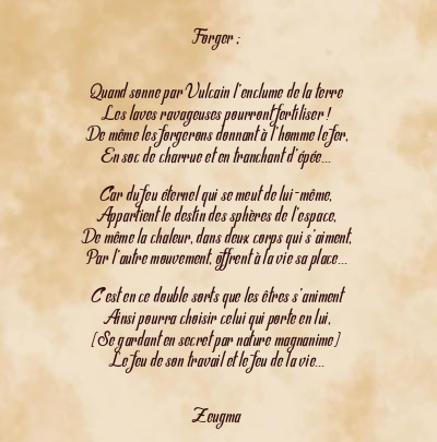 Le poème en image: Forger ;