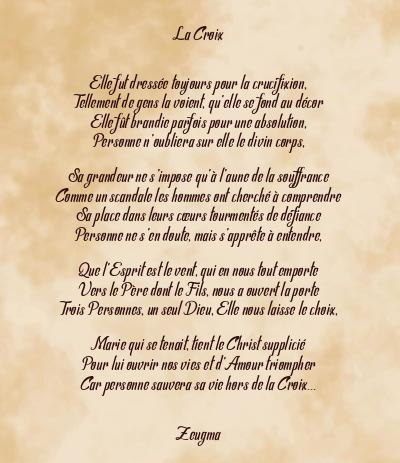 Le poème en image: La Croix