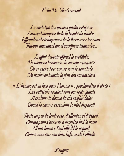 Le poème en image: Écho De Mon Versant
