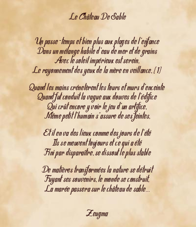 Le poème en image: Le Château De Sable