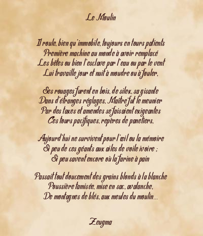 Le poème en image: Le Moulin