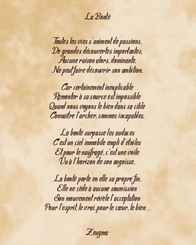 Le poème en image: La Bonté