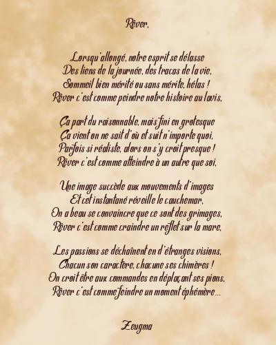 Le poème en image: Rêver,