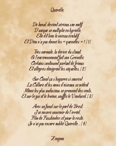 Le poème en image: Querelle,