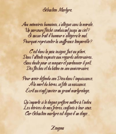 Le poème en image: Sébastien Martyre,