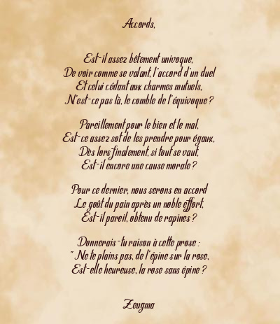 Le poème en image: Accords,