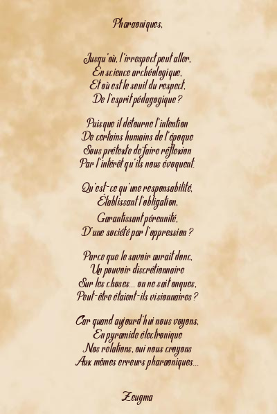 Le poème en image: Pharaoniques,