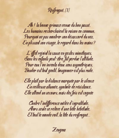 Le poème en image: Renfrogné, (1)