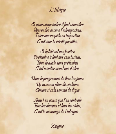 Le poème en image: L’intrigue