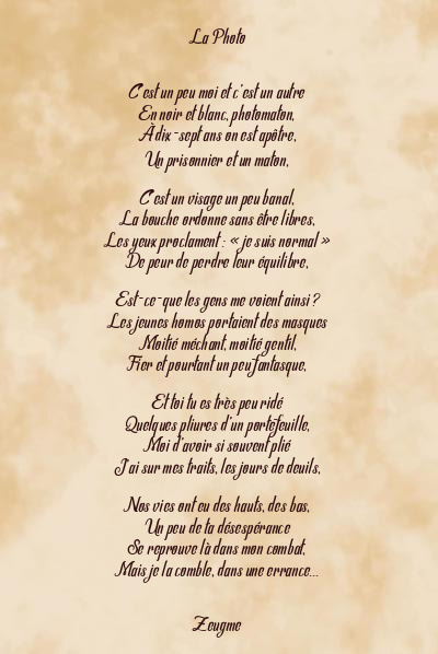 Le poème en image: La Photo