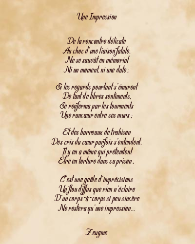 Le poème en image: Une Impression