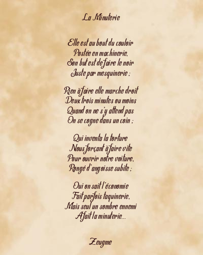 Le poème en image: La Minuterie