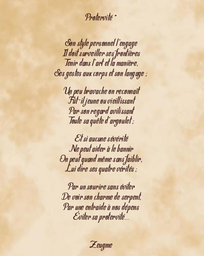 Le poème en image: Protervité