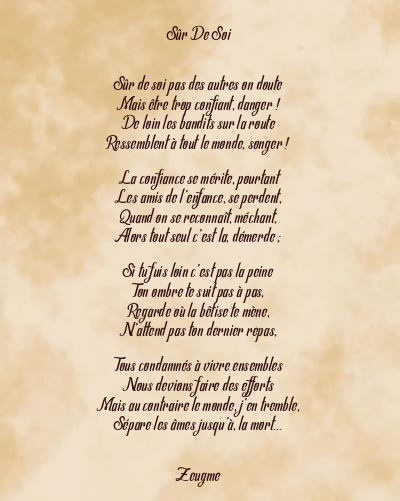 Le poème en image: Sûr De Soi