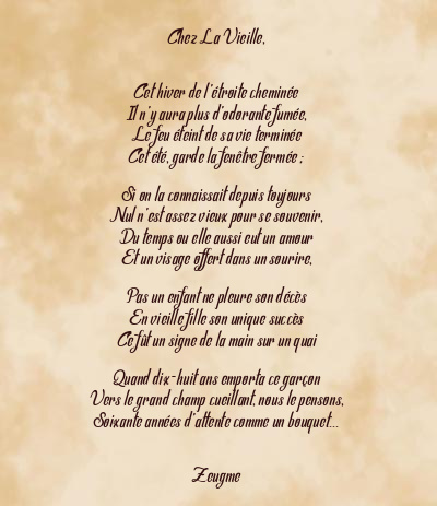 Le poème en image: Chez La Vieille,