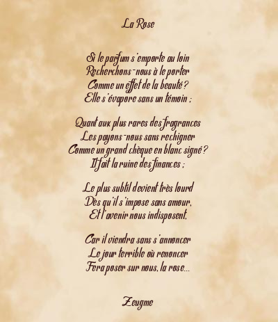 Le poème en image: La Rose