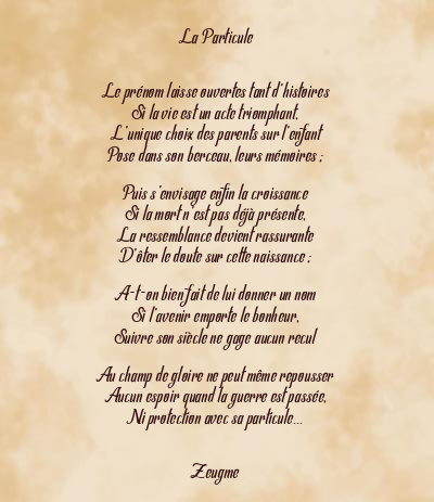 Le poème en image: La Particule