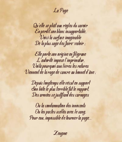 Le poème en image: La Page