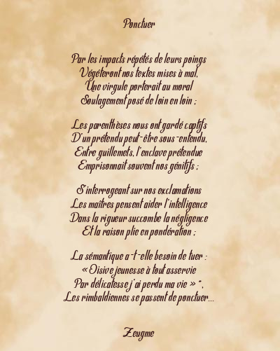 Le poème en image: Ponctuer