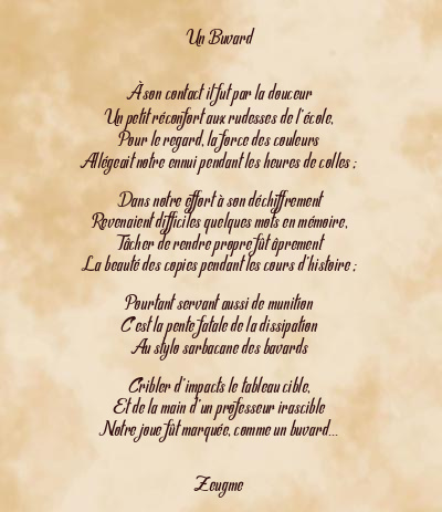 Le poème en image: Un Buvard