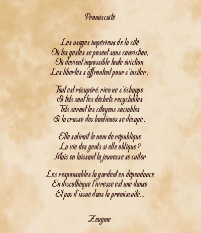 Le poème en image: Promiscuité