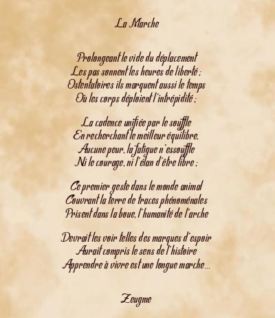 Le poème en image: La Marche
