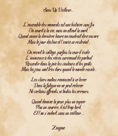 Le poème en image: Sans Un Veilleur…