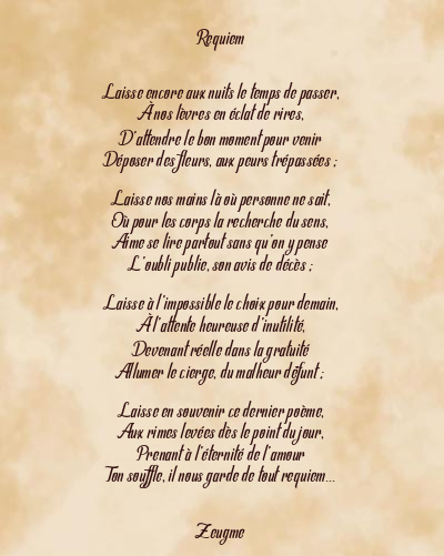 Le poème en image: Requiem