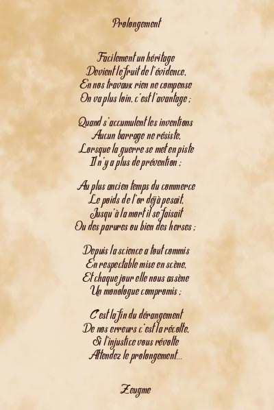 Le poème en image: Prolongement