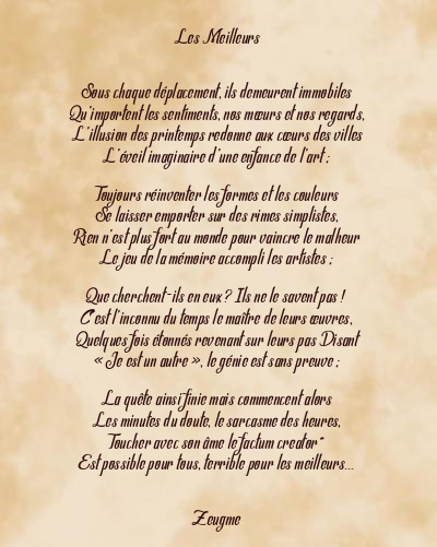 Le poème en image: Les Meilleurs
