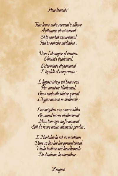 Le poème en image: Heurtements