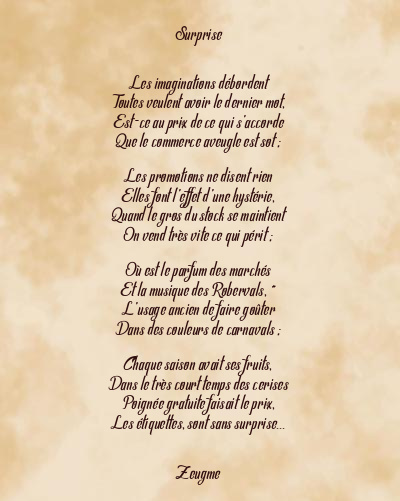 Le poème en image: Surprise