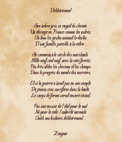 Le poème en image: Délibérément