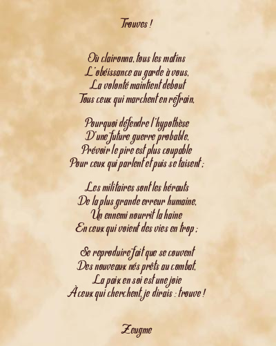 Le poème en image: Trouves !