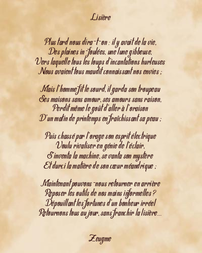 Le poème en image: Lisière
