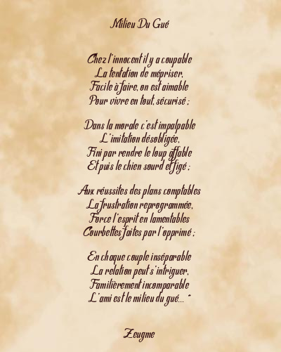 Le poème en image: Milieu Du Gué