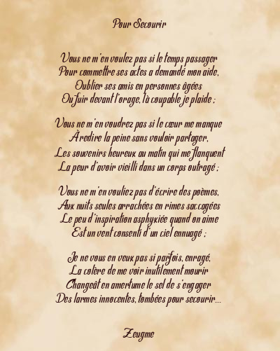 Le poème en image: Pour Secourir